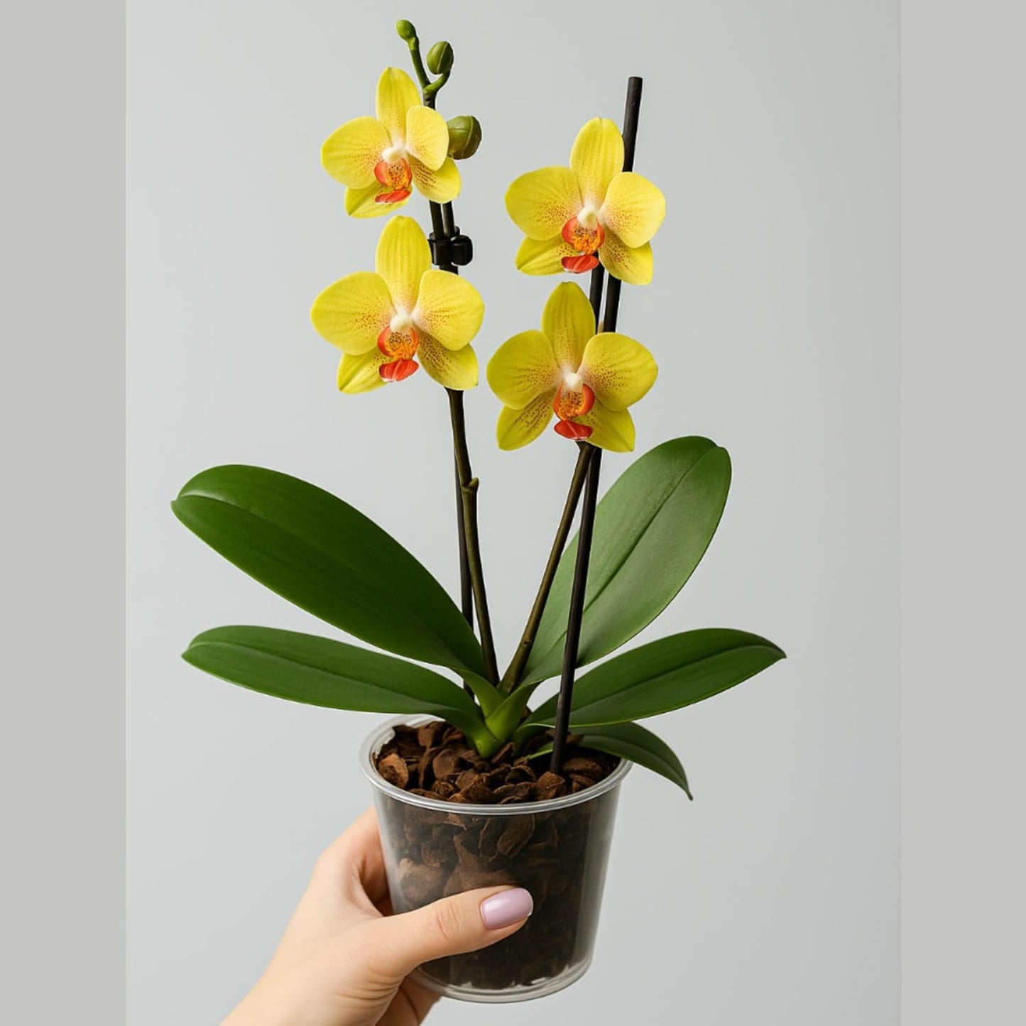 2️⃣3️⃣. Premium MINI BLOOM Live Orchid Plant for Indoors Phalaenopsis 9CM Double Stem Multicolour