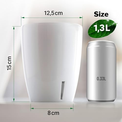 Happyplants Dali-Dea Orchid Self-Watering Flower Pot Planter With Water Level Indicator Water Reserve And Drainage Holes