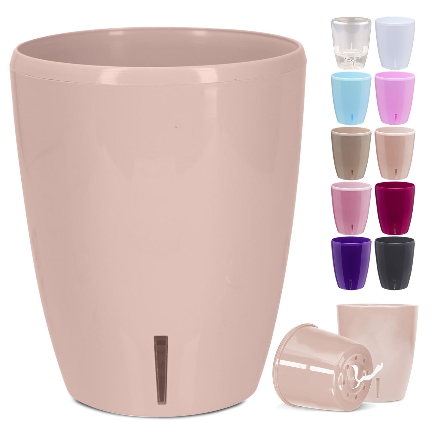 Happyplants ORCHIDEA Self-Watering Orchid Pot Flower Planter With Water Level Indicator Water Reserve And Drainage Holes
