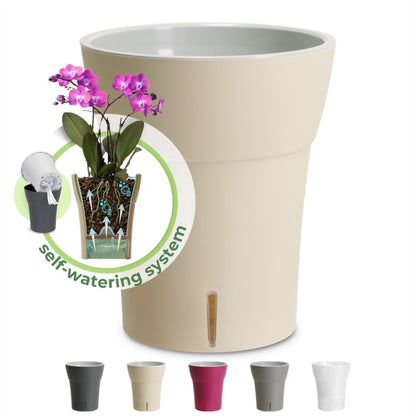 Happyplants Dali-Dea Orchid Self-Watering Flower Pot Planter With Water Level Indicator Water Reserve And Drainage Holes