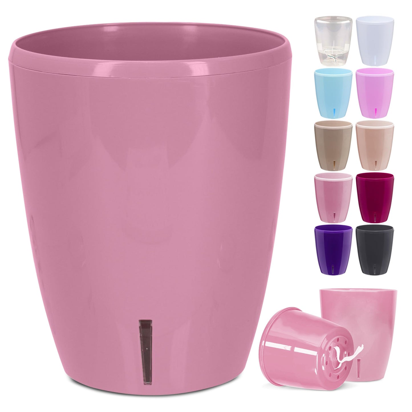 Happyplants ORCHIDEA Self-Watering Orchid Pot Flower Planter With Water Level Indicator Water Reserve And Drainage Holes